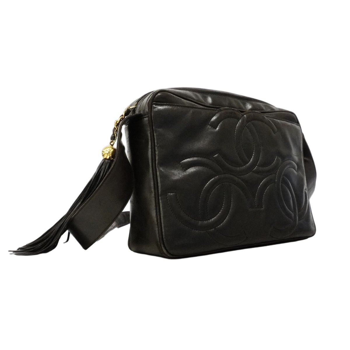 Chanel Shoulder Bag Triple Coco Lambskin Black Gold — view 2