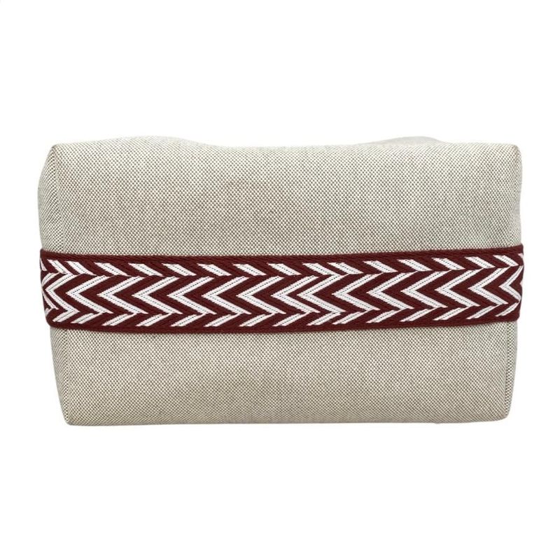 Hermes Bath Pouch Bride-a Black GM Toile Canvas H Logo Zigzag Rouge Ash Red — view 5