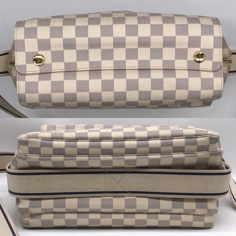 Louis Vuitton Damier Azur Naviglio Shoulder Bag Price Negotiation Welcome — view 4