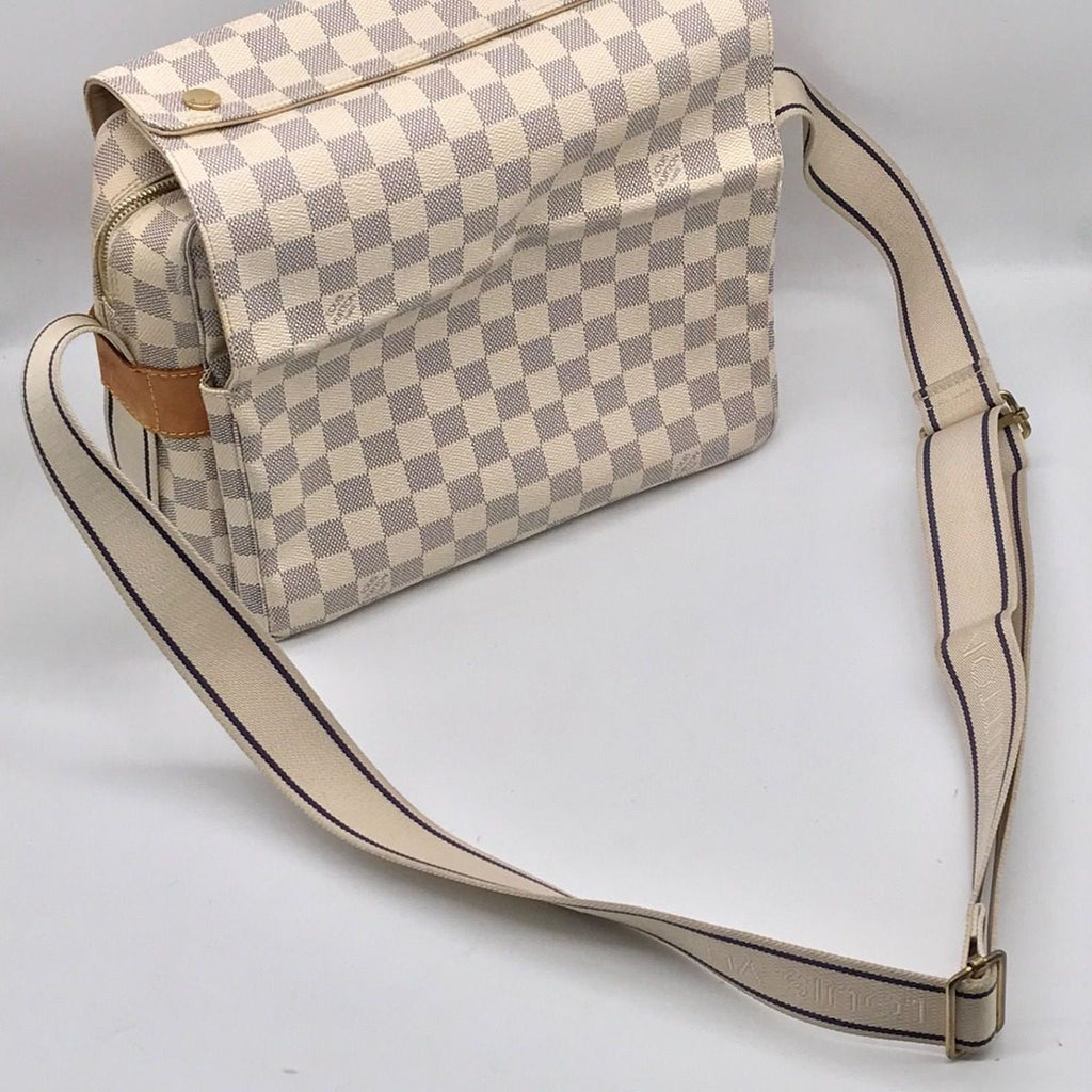 Louis Vuitton Damier Azur Naviglio Shoulder Bag Price Negotiation Welcome — view 8