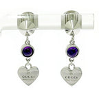 Gucci Silver Heart Amethyst Earrings 4.7 g 925 Engraved — view 2