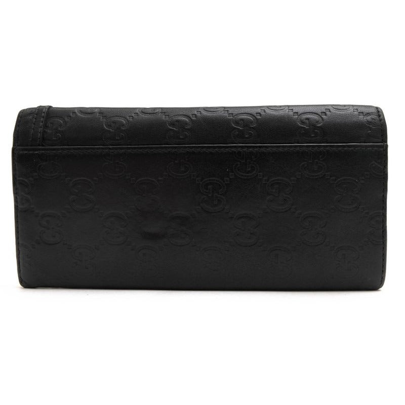 Gucci Long Wallet Women Leather Black GG Horsebit — view 2