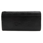 Gucci Long Wallet Women Leather Black GG Horsebit — view 2