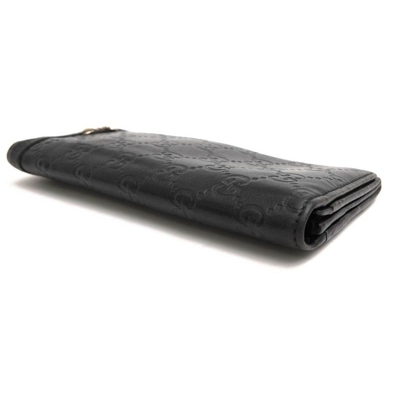 Gucci Long Wallet Women Leather Black GG Horsebit — view 4