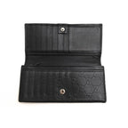 Gucci Long Wallet Women Leather Black GG Horsebit — view 5