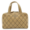 Chanel Wild Stitch Mini Boston Bag Leather Beige Gold Pouch Out of Stock