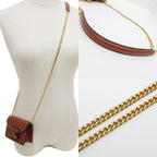 Celine Triomphe Card Holder With Chain 10 J743 dpv.04 lu Tan Brown — view 9