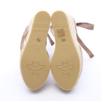 Gucci Sandals GG Marmont Lace Up Espadrilles Wedge Sole Beige Leather — view 4