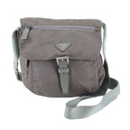Prada Tessuto Nylon Triangle Logo Leather Shoulder Bag Crossbody