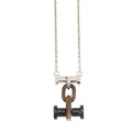 Hermes Mobile Necklace Buffalo Horn Silver Brown