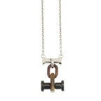 Hermes Mobile Necklace Buffalo Horn Silver Brown