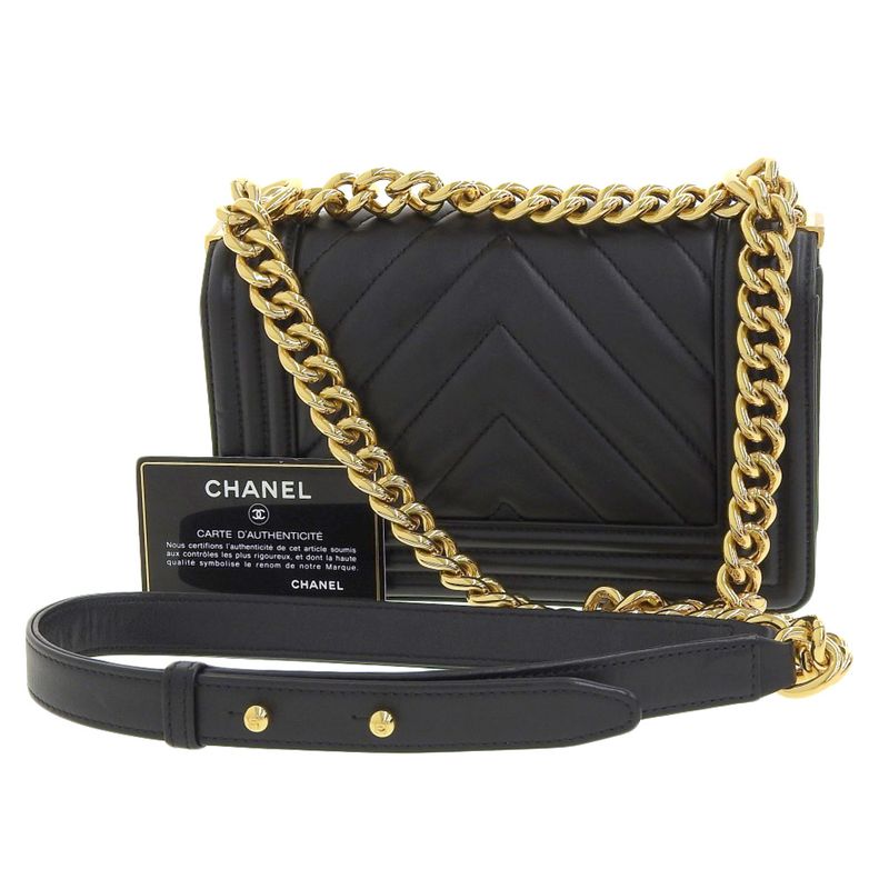 Chanel V-Stitch Mini Boy Shoulder Bag — view 2
