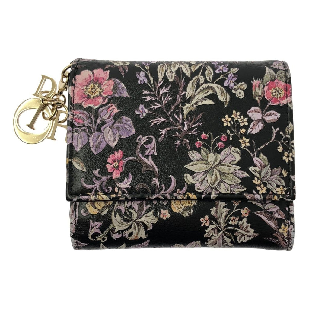Dior Lotus Flower Wallet Trifold Handbag