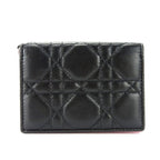 Christian Dior Card Case Cannage Leather Black Pink Business Holder Small — view 2