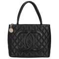 Chanel Medallion Tote Caviar Leather Handbag Black