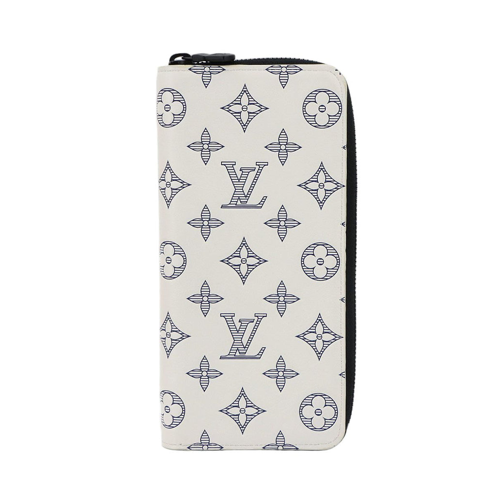 Louis Vuitton Monogram Shadow Zippy Wallet Vertical Leather White