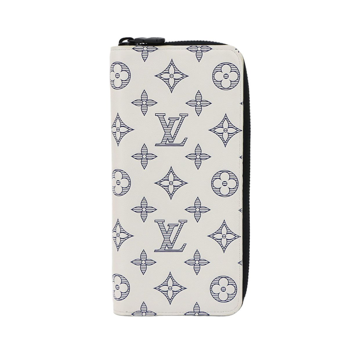 Louis Vuitton Monogram Shadow Zippy Wallet Vertical Leather White