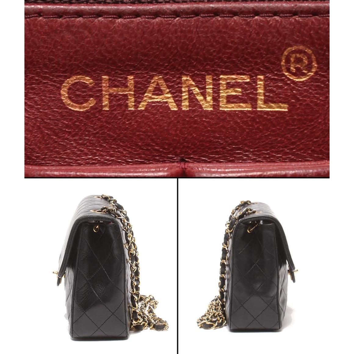Chanel Chain Shoulder Bag Gold Lambskin Quilted Single Flap — view 4
