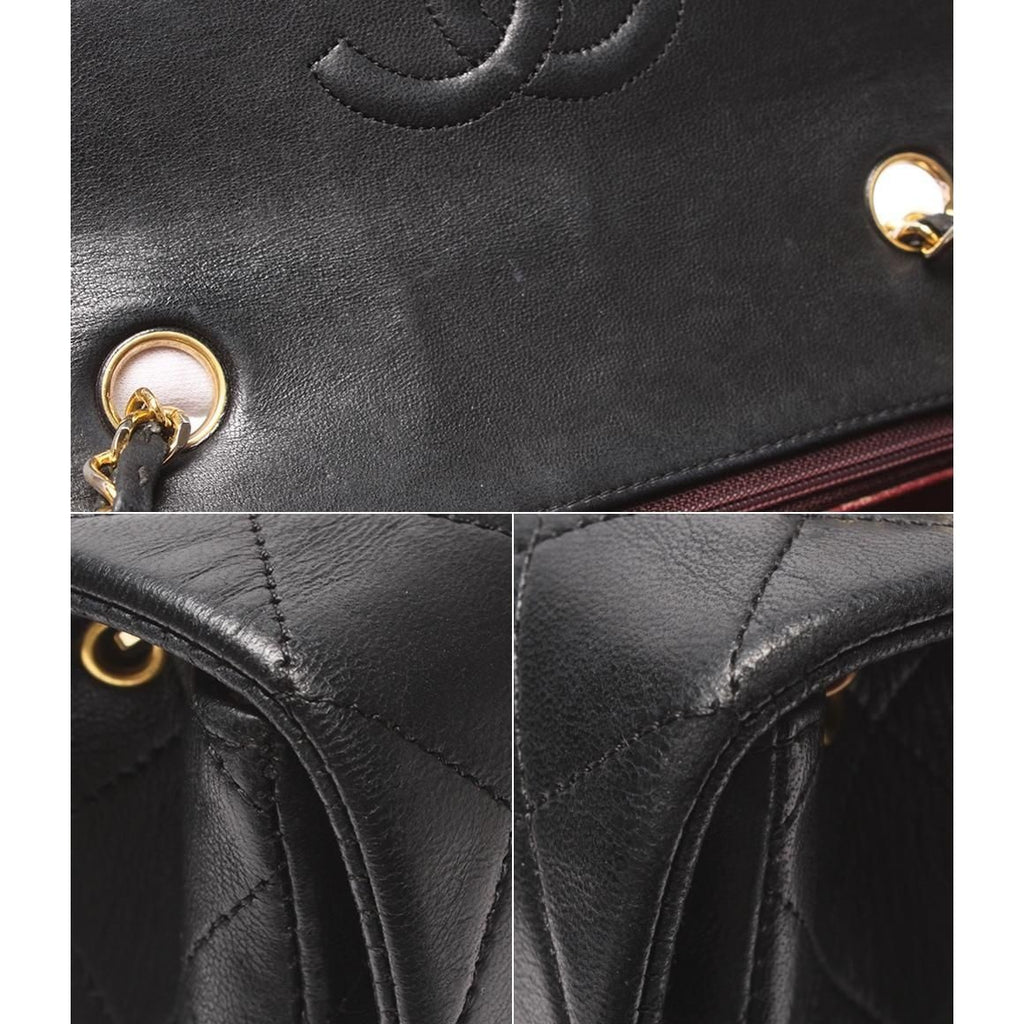 Chanel Chain Shoulder Bag Gold Lambskin Quilted Single Flap — view 7