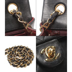 Chanel Chain Shoulder Bag Gold Lambskin Quilted Single Flap — view 9