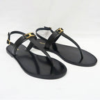 Celine Thong Sandals Black Leather Size 42 Shoes — view 2