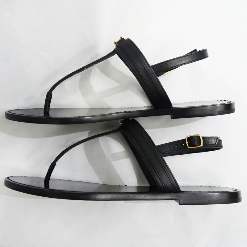 Celine Thong Sandals Black Leather Size 42 Shoes — view 4