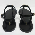 Celine Thong Sandals Black Leather Size 42 Shoes — view 6
