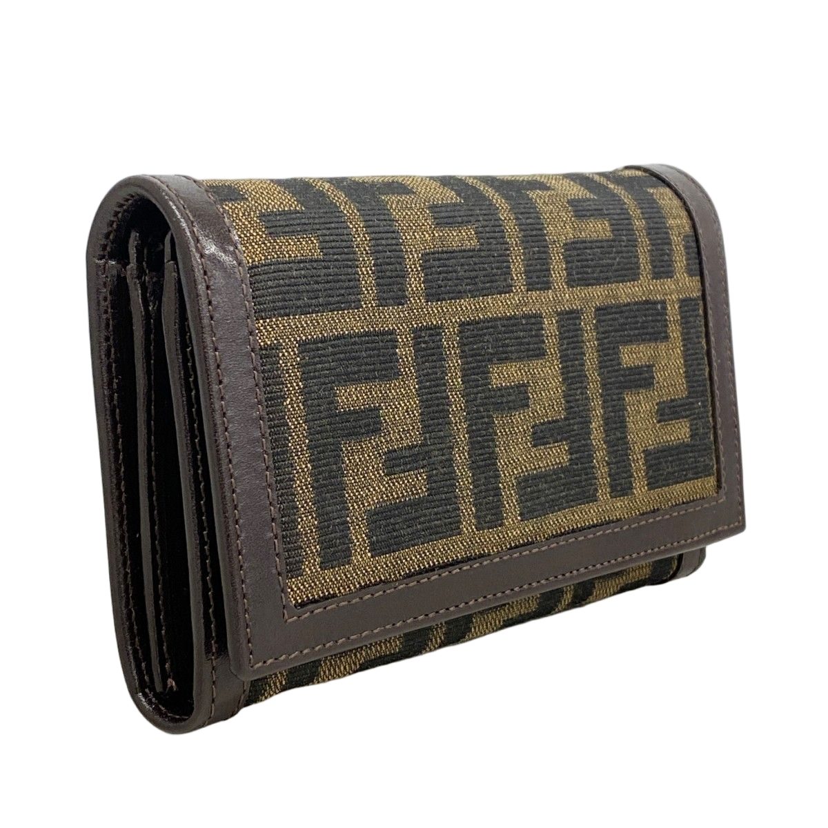 Fendi Wallet Zucca Nylon Canvas Brown Silver — view 2