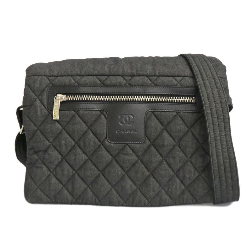 Chanel Cocococoon Messenger Bag Cotton Shoulder Denim Black — view 2