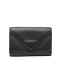 Balenciaga Paper Mini Wallet Trifold Compact Black Leather