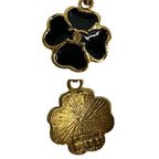 Chanel Vintage 3483 Engraved Coco Mark Clover Motif Chain Necklace Pendant — view 3