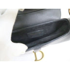 Dior Saddle Bag Mini Black Gold Calf Leather — view 5