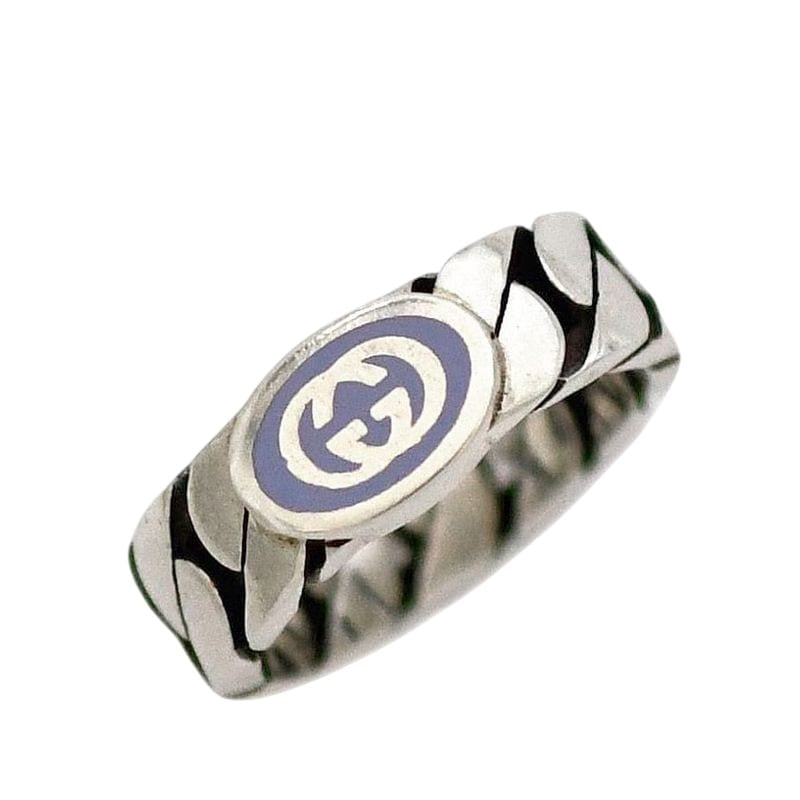 Gucci Ring Silver Purple Interlocking — view 4