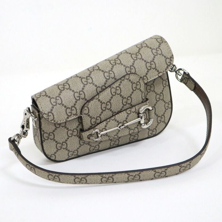 Gucci Horsebit Shoulder Bag GG Supreme Brown