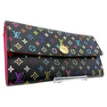 Louis Vuitton Sarah Multicolor Long Wallet Monogram Black