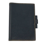 Hermes Agenda GM Leather Yellow Navy Notebook Cover Silver