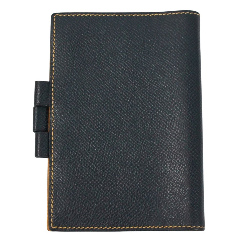 Hermes Agenda GM Leather Yellow Navy Notebook Cover Silver — view 2