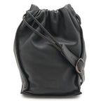 Loewe Anagram Pochette Shoulder Bag Draw String One Leather Dark Navy — view 2