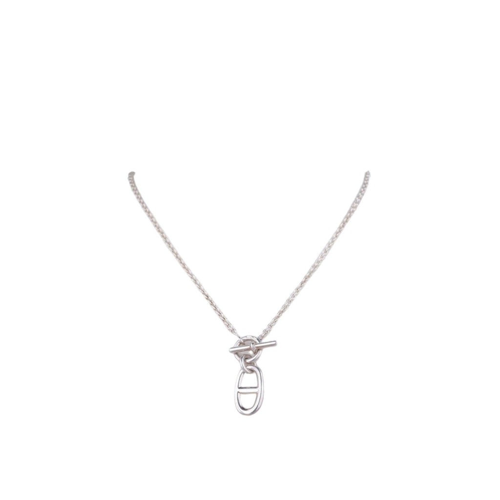 Hermes Chaine D'ancre Amulet Silver Necklace