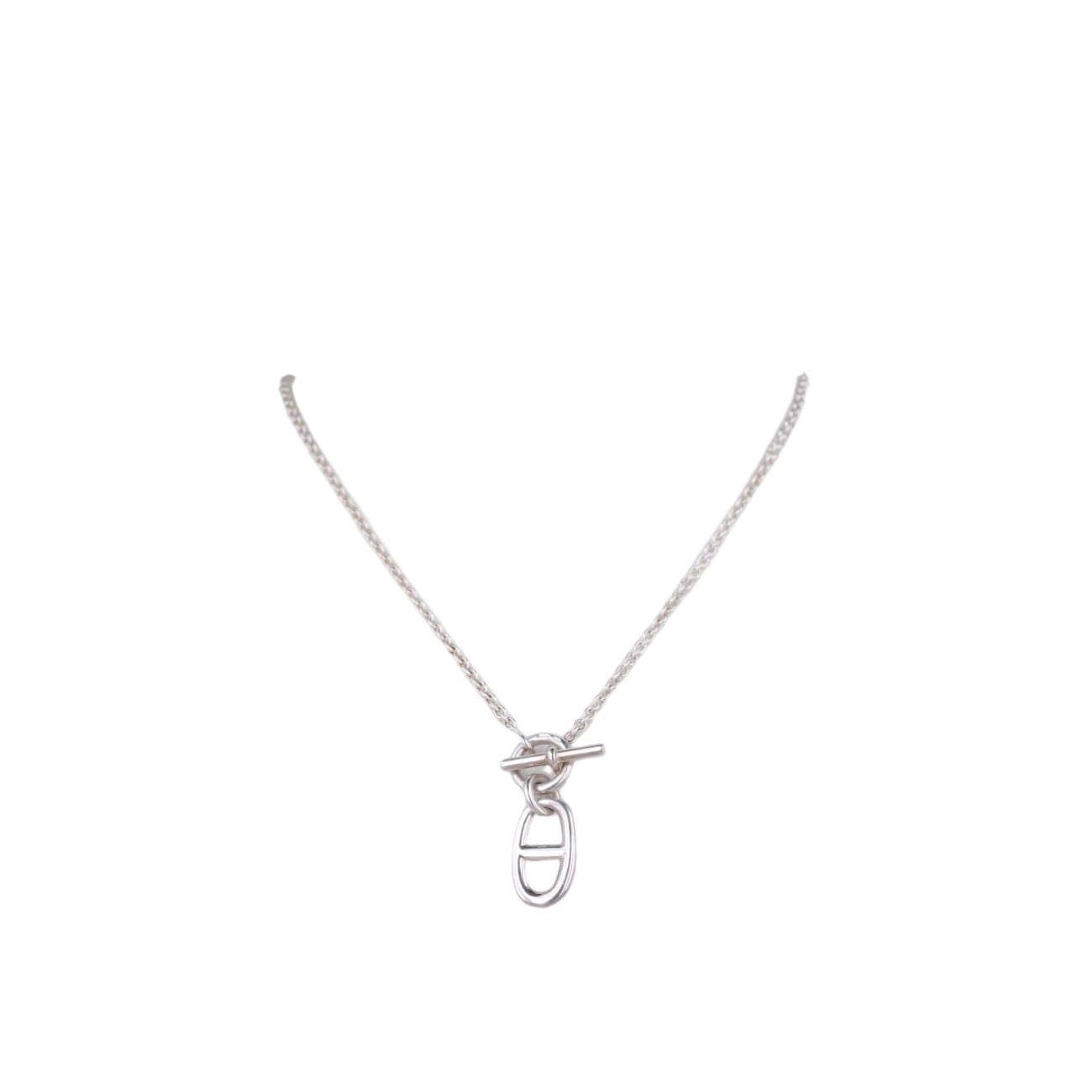 Hermes Chaine D'ancre Amulet Silver Necklace