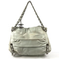 Chanel Shoulder Bag CC Logo Charm Leather White