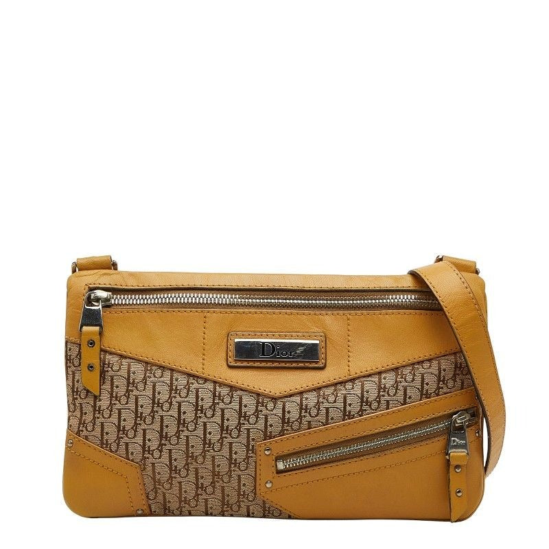 Dior Trotter Crossbody Bag Beige Canvas Leather