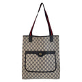 Gucci Vintage Sherry Line Gray GG Supreme Canvas Tote Shoulder Bag