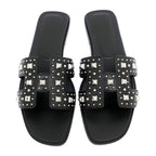 Hermes Oran Studded Sandals Size 38 Black Apparel Shoes — view 5