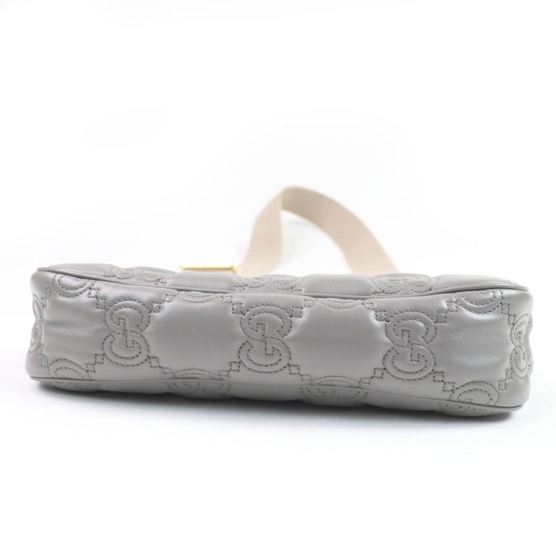Gucci GG Matelasse Leather 2-Way Shoulder Bag Grey Storage — view 4