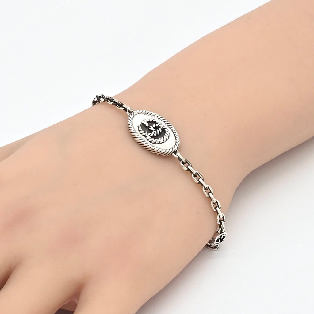 Gucci GG Marmont Bracelet 18 Interlocking Charm Star Ring Silver Oxidized — view 2