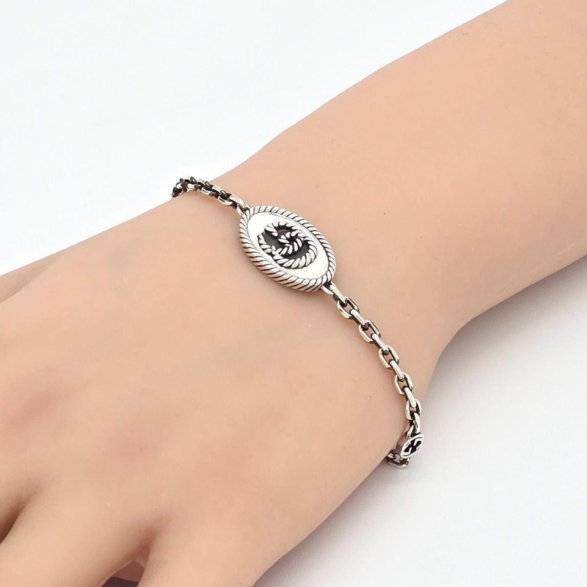 Gucci GG Marmont Bracelet 18 Interlocking Charm Star Ring Silver Oxidized — view 2