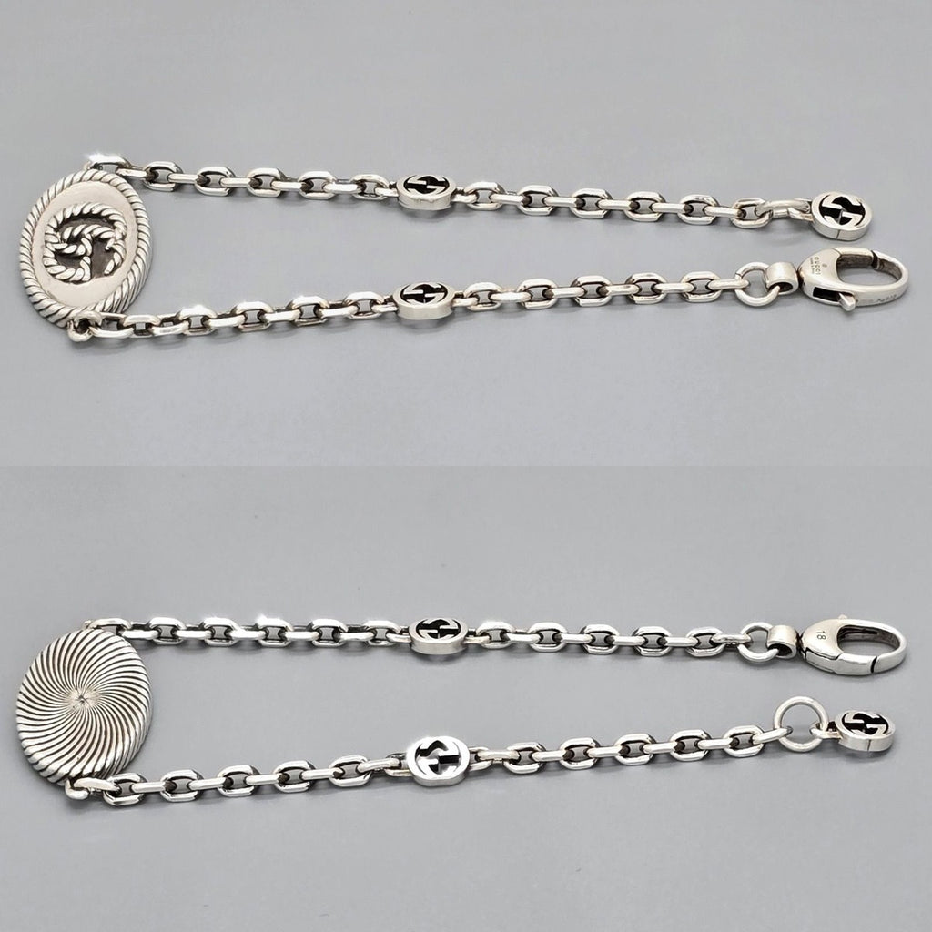 Gucci GG Marmont Bracelet 18 Interlocking Charm Star Ring Silver Oxidized — view 4