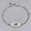 Gucci GG Marmont Bracelet 18 Interlocking Charm Star Ring Silver Oxidized