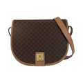 Celine Vintage Macadam Brown Gold Hardware Leather Shoulder Bag Pochette